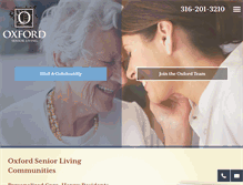 Tablet Screenshot of oxfordseniorliving.com